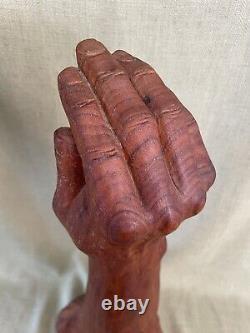 Folk Art Carved Cedar Burl Arm, Hand by Gilles Jacques Cloutier (1947-2014)