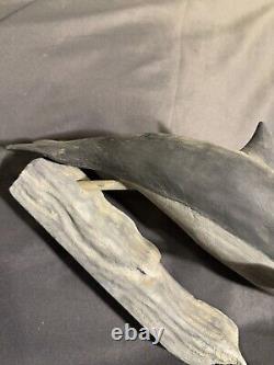Folk Art Carved Painted Nautical Maritime Whale Carving by Robert Broadley
