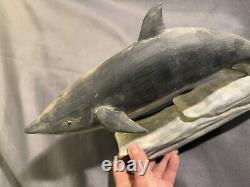 Folk Art Carved Painted Nautical Maritime Whale Carving by Robert Broadley