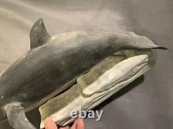 Folk Art Carved Painted Nautical Maritime Whale Carving by Robert Broadley