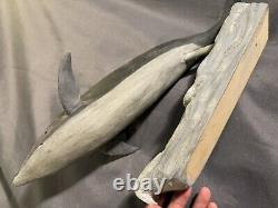 Folk Art Carved Painted Nautical Maritime Whale Carving by Robert Broadley