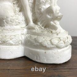 Folk Art Carved Stone Mermaid And Fish Fountain Candle Holder