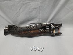 Folk Art Carved Wood Dragon Boat Incense Burner, Dragon Incense Holder #4500