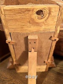 Folk Art Carved Wood Window Photo Frame Tramp Art Style Nepal