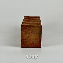 Folk Art Carved Wooden Sculpture in Architectural Form With Carved Words, Signed