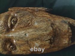 Folk Art Cedar Stump Hand Carving, Whimsical, Large 25, Wall Hanging, Vintage, Gift