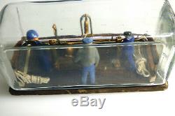 Folk Art Diorama of Three Sailors On a Ship's Deck in a Bottle, Whimsy, Whimsey