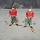 Folk Art Hand Carved Skier Puppet, Ornament Ski Figure Mountain