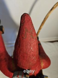 Folk Art Hand Carved St. Nicholas Santa Figure Lg Maine Wood America's Carvers