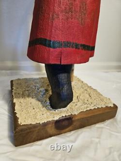 Folk Art Hand Carved St. Nicholas Santa Figure Lg Maine Wood America's Carvers