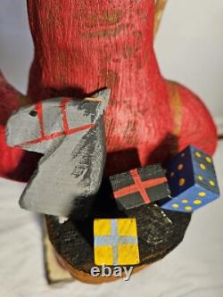 Folk Art Hand Carved St. Nicholas Santa Figure Lg Maine Wood America's Carvers