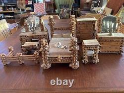 Folk Art Hand Carved Wood Doll Furniture 1930's, Beautiful withhistory