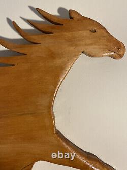 Folk Art Hand Carved Wood Horse