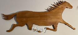 Folk Art Hand Carved Wood Horse