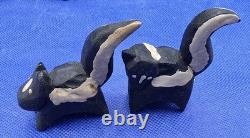 Folk Art Hand Made Vtg Log Noah's Ark & 10 Hand Carved & Painted Animals