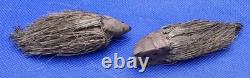 Folk Art Hand Made Vtg Log Noah's Ark & 10 Hand Carved & Painted Animals