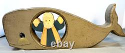 Folk Art Jonah Inside The Whale Wooden Carving Hand Carved Religious