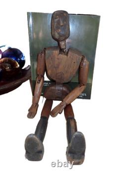 Folk Art Lay Model Wooden Carved Marionette Primitive Antique 19th C Articulated
