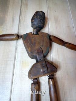 Folk Art Lay Model Wooden Carved Marionette Primitive Antique 19th C Articulated