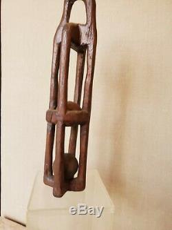 Folk Art SAILOR WHIMSEY antique CARVED WOOD nautical PRISON HANGING or STANDING