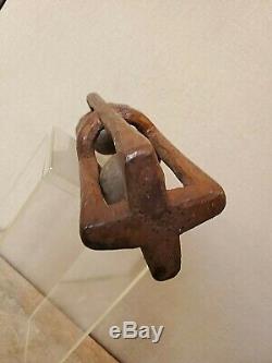 Folk Art SAILOR WHIMSEY antique CARVED WOOD nautical PRISON HANGING or STANDING