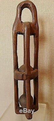 Folk Art SAILOR WHIMSEY antique CARVED WOOD nautical PRISON HANGING or STANDING