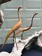 Folk Art Sculpture Carved Long Leg Shore Birds Beach Driftwood Base 52 Long