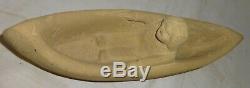 Folk Art Stone Carving Signed by Popeye Reed Dated 1979 Indian in Canoe