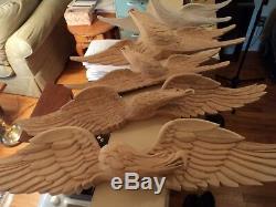 Folk Art Traditional Bellamy Style Eagle Wood Carving Americana