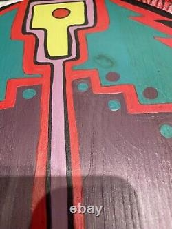 Folk Art Turtle Hand Carved and Painted Taos New Mexico Signed Vintage