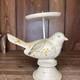 Folk Art Wood Bird Carved Hand Painted Metal Dragonfly Signed Art Piece