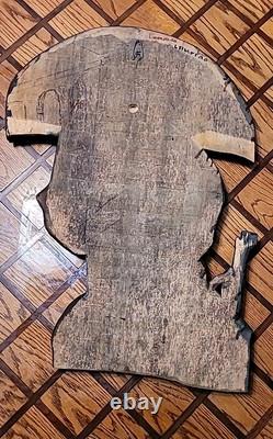 Folk Art Wooden Carved Panel Signed By Mendes Of Lampiao Of Brazil Artwork