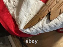 Folk Art carved eagle with flag and carved stars