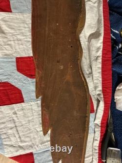 Folk Art carved eagle with flag and carved stars