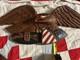 Folk Art Carved Oak Eagle With Shield