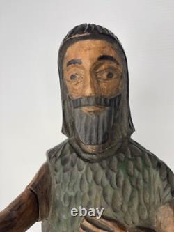 Folk Art from New Mexico Estate Santo Bulto Wood Carved St John the Baptist 21