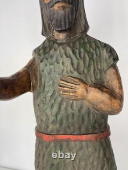 Folk Art from New Mexico Estate Santo Bulto Wood Carved St John the Baptist 21