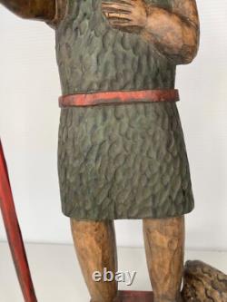 Folk Art from New Mexico Estate Santo Bulto Wood Carved St John the Baptist 21