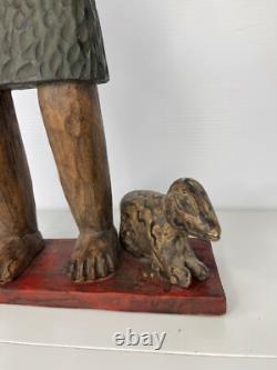 Folk Art from New Mexico Estate Santo Bulto Wood Carved St John the Baptist 21