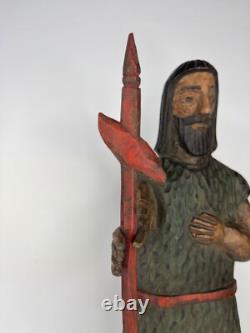 Folk Art from New Mexico Estate Santo Bulto Wood Carved St John the Baptist 21