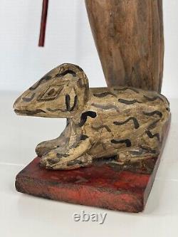 Folk Art from New Mexico Estate Santo Bulto Wood Carved St John the Baptist 21