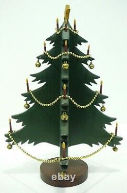 Folk Artist Mark Glandon Hand Carved Wood Decorated Christmas Tree 1988 Signed