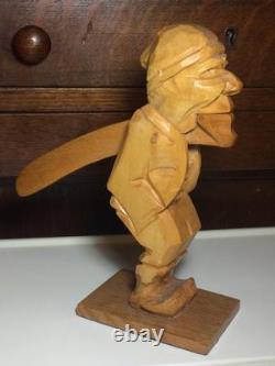 Folk art hand carved wooden nutcracker