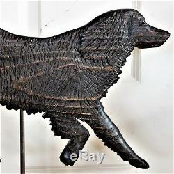 Folk art weather vane carved wood dog retriever spaniel setter carving art craft