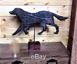 Folk art weather vane carved wood dog retriever spaniel setter carving art craft