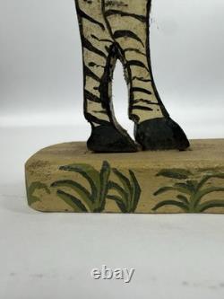 Frank Pickle Georgia Outsider Folk Art Carved Painted Wooden Zebra 1985 C10