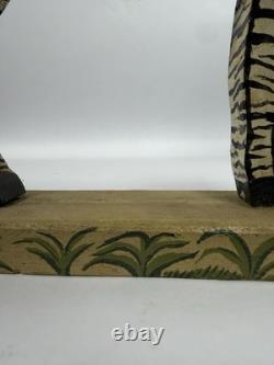 Frank Pickle Georgia Outsider Folk Art Carved Painted Wooden Zebra 1985 C10