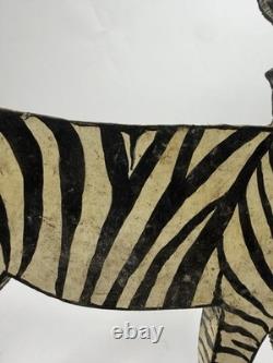 Frank Pickle Georgia Outsider Folk Art Carved Painted Wooden Zebra 1985 C10