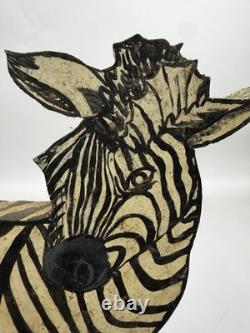 Frank Pickle Georgia Outsider Folk Art Carved Painted Wooden Zebra 1985 C10