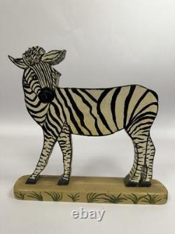 Frank Pickle Georgia Outsider Folk Art Carved Painted Wooden Zebra 1985 C10
